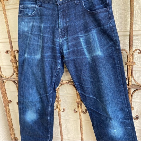 Dearborn Denim Distressed Dark Navy Stretch Jeans Size 31x29 - Picture 14 of 15